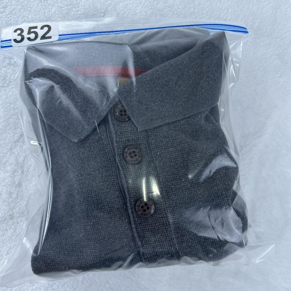 L.L Bean Long Sleeve Waffle Polo Shirt Collared Gray Cotton Mens‎ Large Tall - Picture 12 of 12